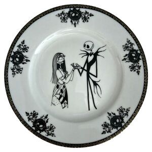 Disney Nightmare Before Christmas Jack Skellington Salad Plate 8” Gold Edge NWT!